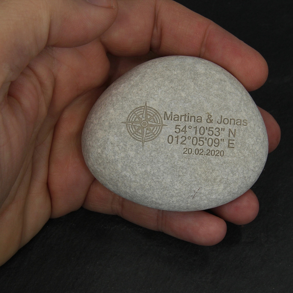 Stein in der Hand Kompassrose Koordinaten