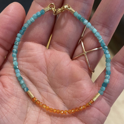 Armbändchen mit Rubin im Farbverlauf